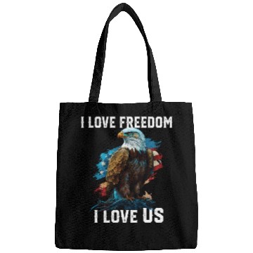 Discover I Love Freedom I Love US American Bald Eagle Bags