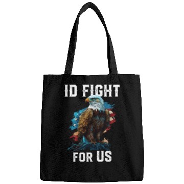 Discover I'd Fight for US American Bald Eagle America USA Bags