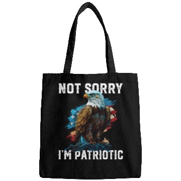 Discover Not Sorry I'm Patriotic American Bald Eagle Bags
