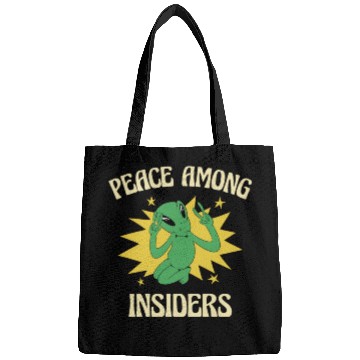 Discover Alien Peace Alien Head Martian Space Outsider Bags