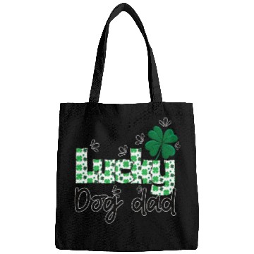 Discover Lucky dog dad St. Patrick`s letters with shamrock Bags