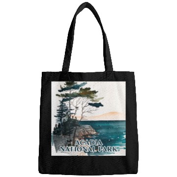Discover Acadia National Park Watercolor Bags