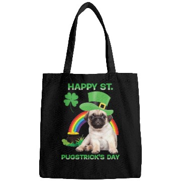 Discover Happy St Pugstrick's Day Funny Pug Lover Presents Bags
