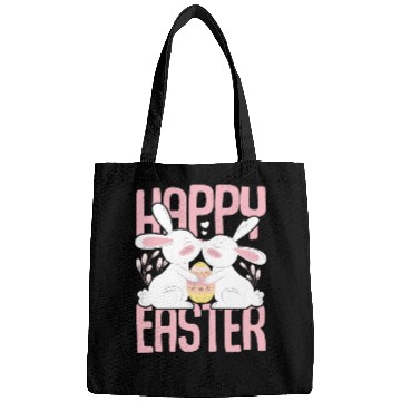 Discover Happy Easter Motif Easter Eggs Funny Easter Bunny Bags