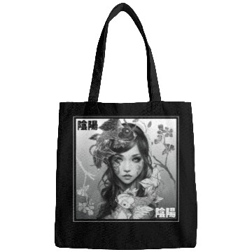 Discover Yin Yang Koi Fish Gothic Emo Japanese Cherry Bloss Bags
