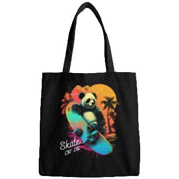 Discover Cool Retro Panda Skateboard Neon Gift Bags