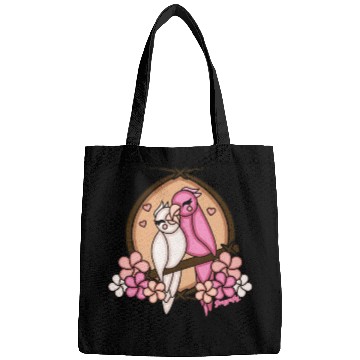 Discover Tiki Love Birds White Pink Bags