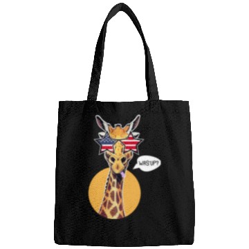 Discover Funny What's Up Giraffe US Flag Sunglasses USA Bags