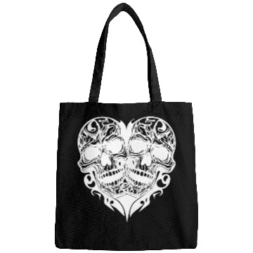 Discover Two Skulls Heart T Tattoo Style Bags