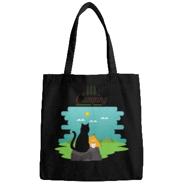 Discover Cute cat, wild life, camping, coffee Bags