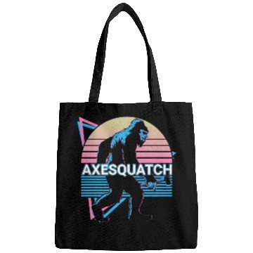 Discover Funny Axe Throwing Bigfoot Sasquatch Ax Thrower Bags