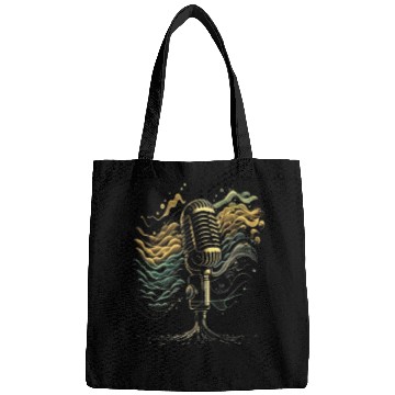 Discover AV Technician Sound Waves Microphone Audio Music Bags