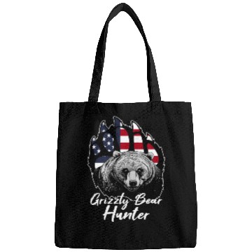 Discover US Flag Grizzly Bear Hunting Patriotic Hunters Bags
