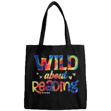 Discover Wild About Reading Tie Dye Reading Books Funny Bags