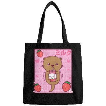 Discover Kawaii Sea Otter Strawberry Milk Shake Otaku Bags