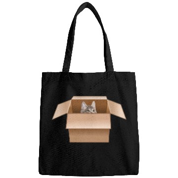 Discover Tabby Kitten Peeking from Cardboard Box Bags