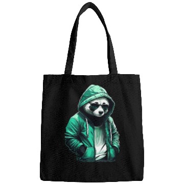 Discover Cool Panda with Green Bags and Sunglasses