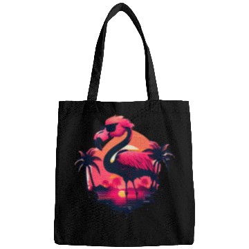 Discover Retro Sunset Pink Flamingo Summer Design Flamingo Bags