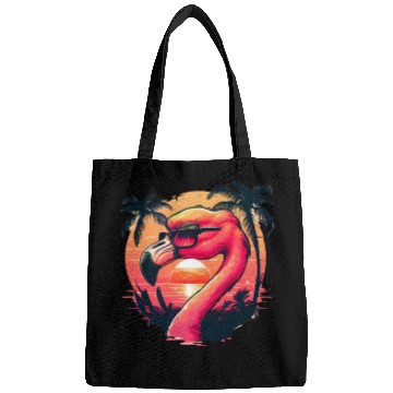 Discover Retro Sunset Pink Flamingo Summer Design Flamingo Bags