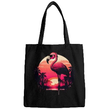 Discover Retro Sunset Pink Flamingo Summer Design Flamingo Bags