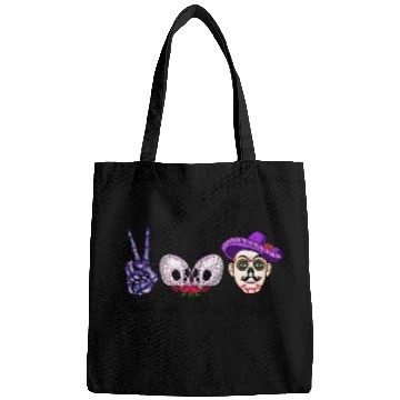 Discover Peace love Día de Muertos sublimation men Bags