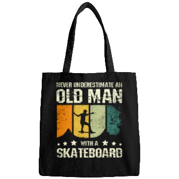 Discover Never underestimate an old man with a skateboard Bags