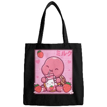 Discover Kawaii Turtle Lover Strawberry Milk Shake Otaku Bags