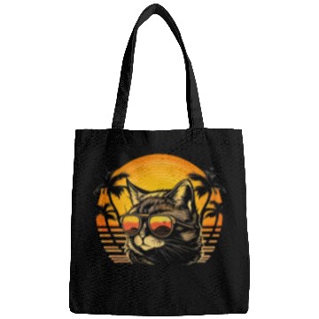 Discover Retro Cat Vintage Sunset 80s 90s Sunglasses Party Bags