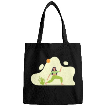 Discover Woman Yoga Exercise Health Illustration Bags