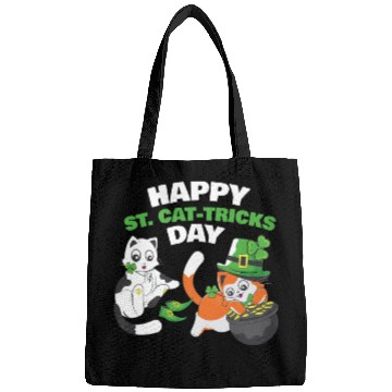 Discover Cat Happy St Catricks Day Ireland Bags