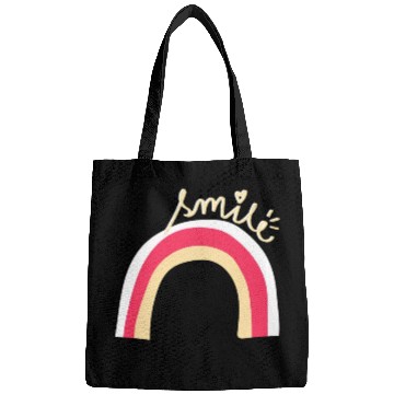 Discover Rainbow, Smile, Positive Quote Bags