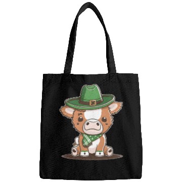 Discover Kawaii cow with scarf St. Patrick's Day Bags