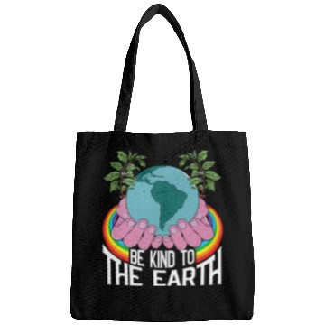 Discover Be Kind To The Earth Rainbow Natural Environment Bags