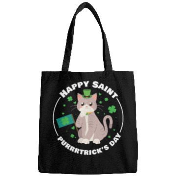 Discover Cat Happy St Purrrtricks Day Ireland Bags