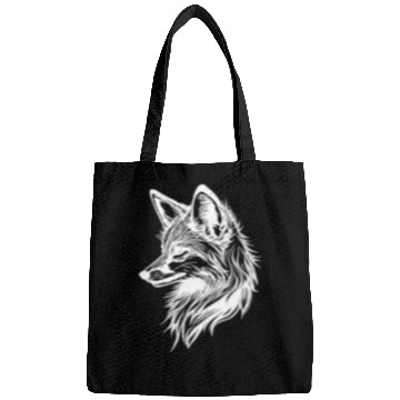 Discover Cute Elegant Fox In Tattoo Ink Bags
