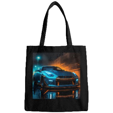 Discover neon blue car design Bags