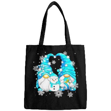 Discover Funny Snowman Gnomies With Snowflakes Cute Winter Bags