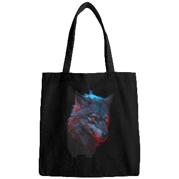 Discover dark ferocious wolf Bags
