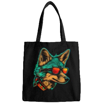 Discover cool fox wearing sunglasses Bags