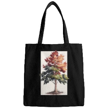 Discover Serene Watercolor Maple Tree Art Bags