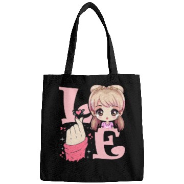 Discover Love Saranghae Finger Heart Korean Anime Chibi Kpo Bags