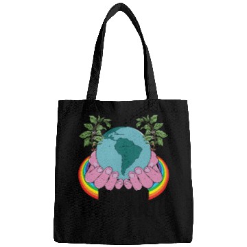 Discover Be Kind To The Earth Rainbow Natural Environment Bags