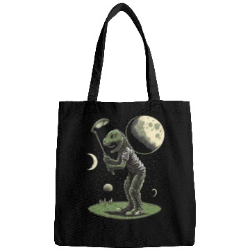 Discover Alien Playing Golf Golfer UFO Extraterrestrial Bags