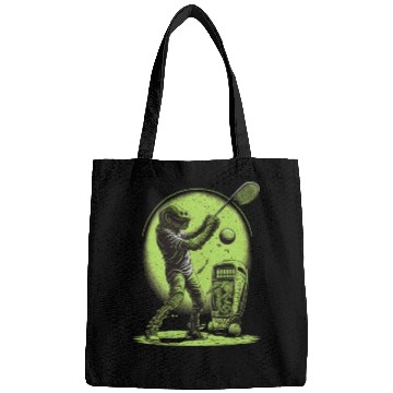 Discover Alien Playing Golf Golfer UFO Extraterrestrial Bags