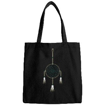 Discover native american dreamcatcher green Bags