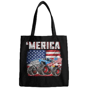 Discover Monster Truck USA Merica Men Boys 4th of July Bags