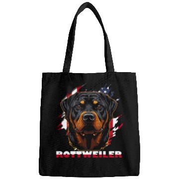 Discover Patriotic Rottweiler Dog US American Flag Bags