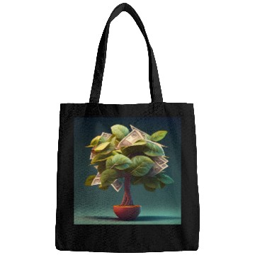 Discover Plant in Flower Pot Money Tree - 3D Digital Art Bags