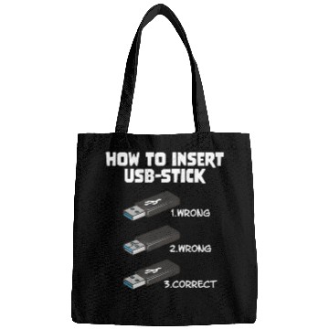 Discover How To Insert USB Stick Funny Programmer Meme Bags