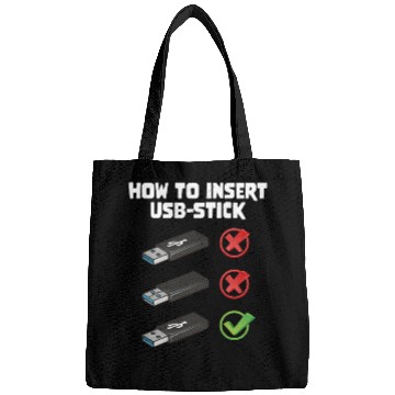 Discover How To Insert USB Stick Funny Programmer Meme Bags